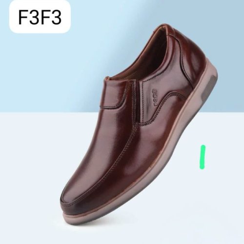 FORB Mens Brown Genuine Leather Semi Formal Shoes