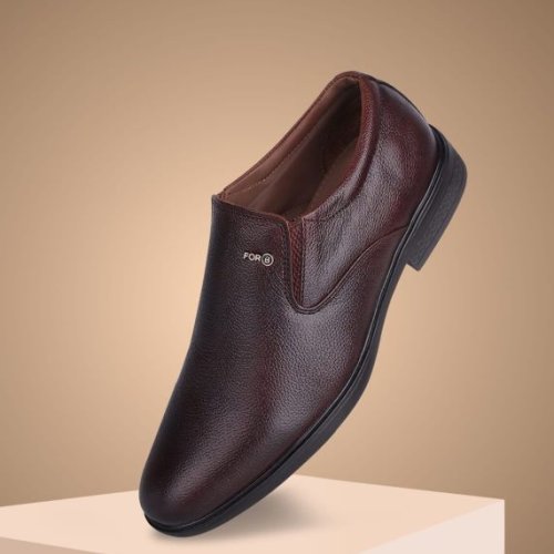 FORB Mens Brown Genuine Leather Slip On Shoes