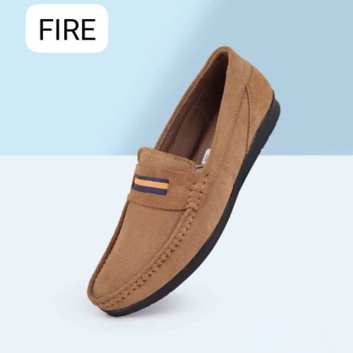 Mens Tan Suede Loafers