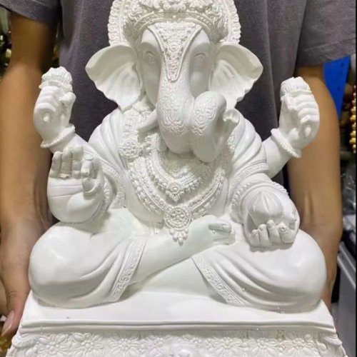 Pure White Marble Ganesha Statue
