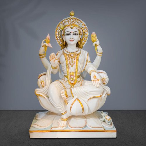 White Marble Goddess Saraswati Statue