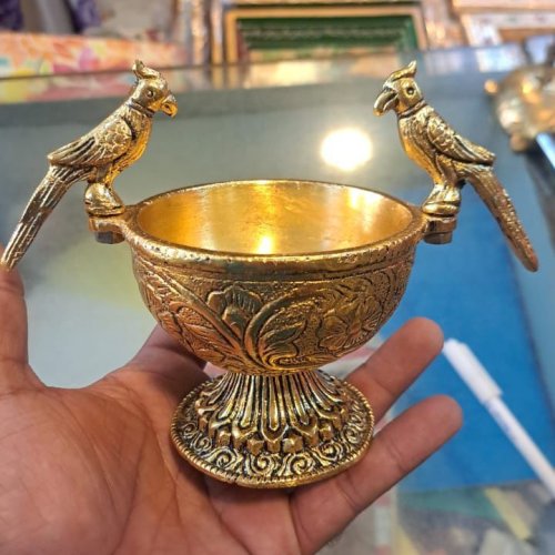 Decorative Metal Parrot Diya