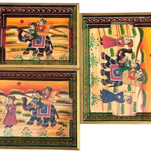Hand Painted Rajasthani Art Wooden Photo Frame