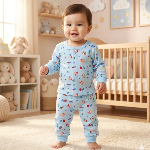Baby Printed Cotton Night Suit