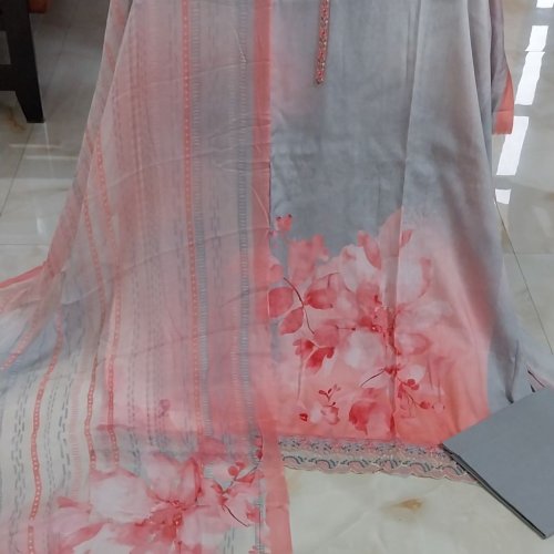 Pure Cotton Digital Printed Embroidered Unstitched Suits
