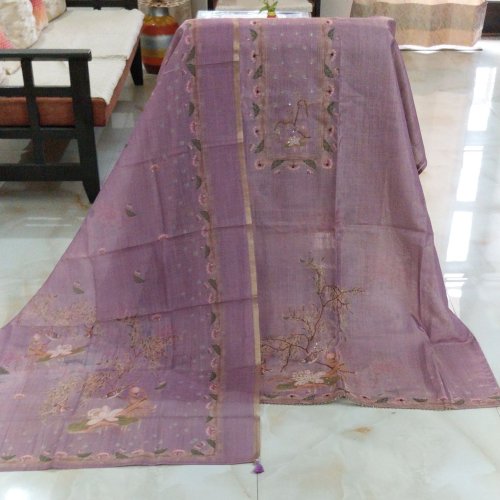 Pure Shimmer Silk Digital Printed Embroidered Unstitched Suits