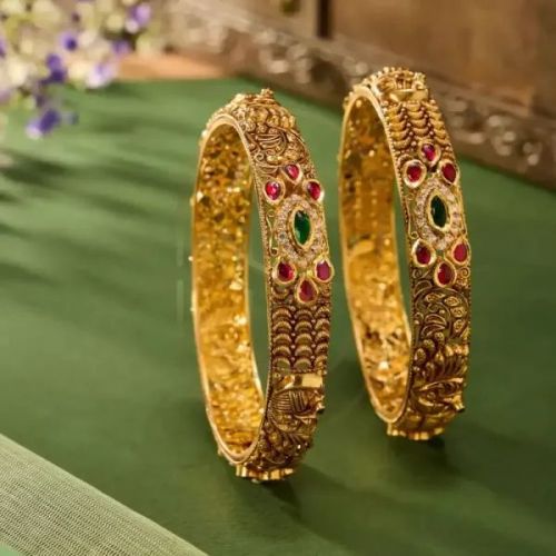 22K Antique South Indian Bangle
