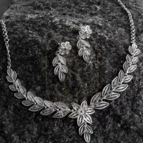 Handmade Silver Filigree Necklace Set