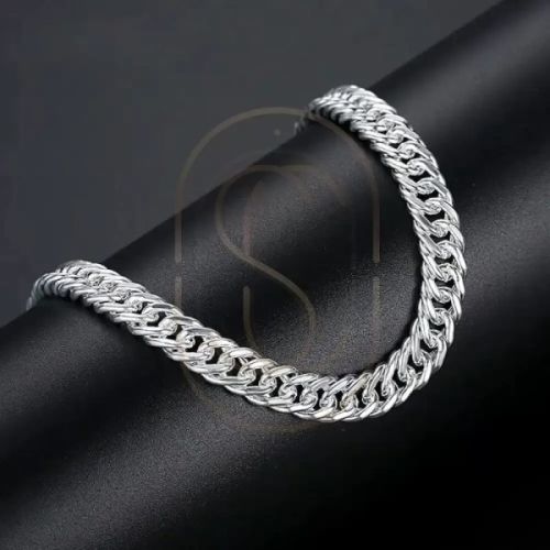 Silver Cuban Link Chain Design Bracelet