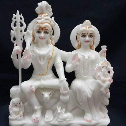 White Marble Gouri Shankar Idol Statue
