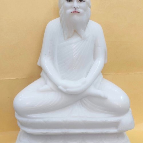 White Marble Jain Shanti Suri Maharaj Statue