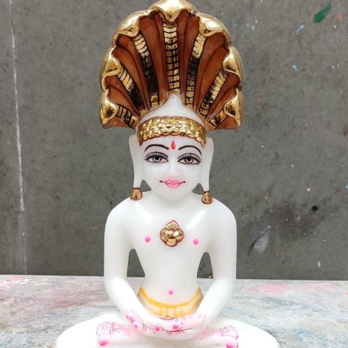 White Marble Parshvnath Jain Moorti