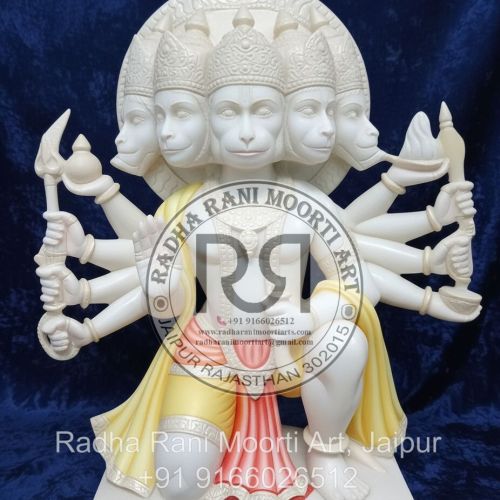 Makrana Marble Panchmukhi Hanuman Ji Moorti