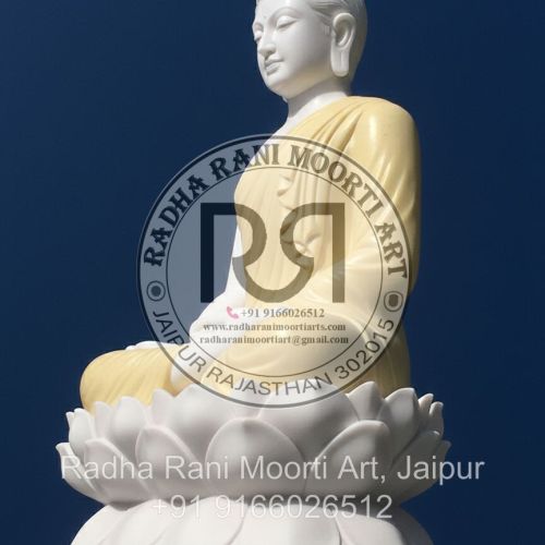 Marble White Gautam Buddha Statue