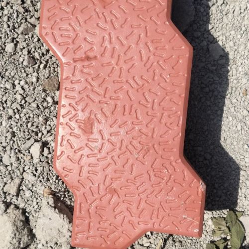 Red Concrete Zig Zag Paver Block