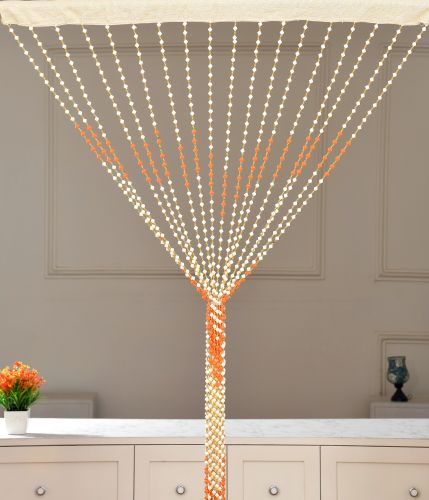 PVC Orange Beads Angoora Door Curtain