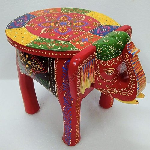 Elephant Shape Wooden Stool