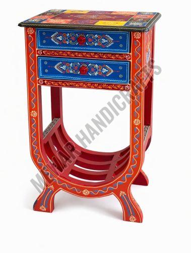 Hand Painted Mango Wood Stool