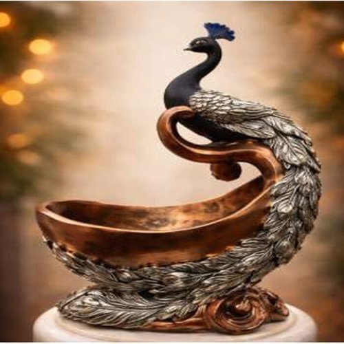 Peacock Decorative Bowl Sculpture,
