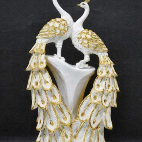Peacock Statue, Luxury White