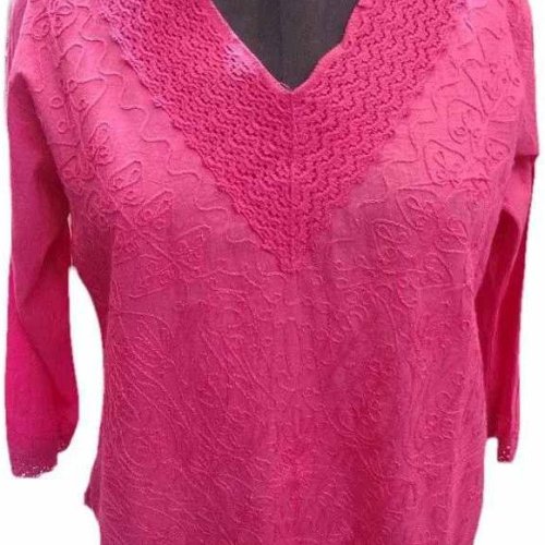 Pink Women Cotton Kurti