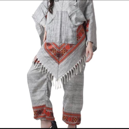 Woolen Himachli Design Poncha Pant Set