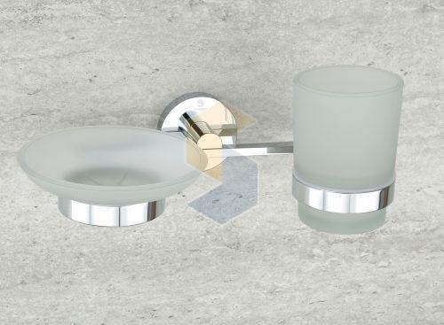 Iconic Brass Soap Dish with Toothbrush Holder