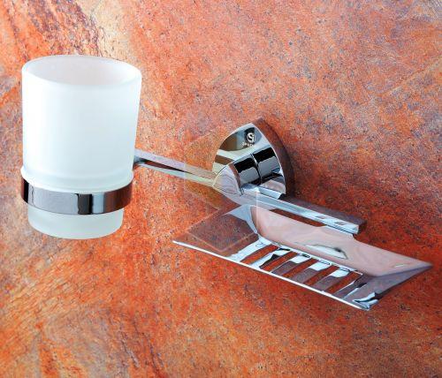 Zudio Brass Soap Dish With Tumble Holder