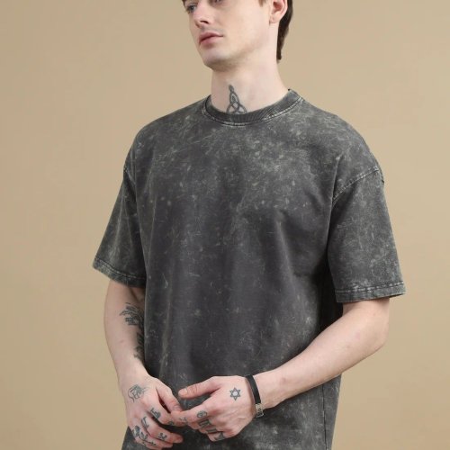 Mens Acid-Wash Oversized Tshirts
