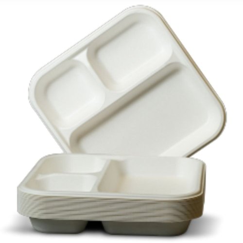 3 CP Square Sugarcane Bagasse Plate