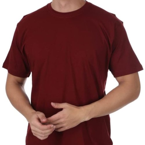 Maroon Plain Round Neck T Shirt