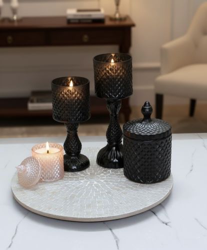 Black Crystal Jar Candle