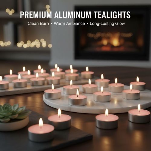 Soya Wax Pink Scented Tea Light Candle