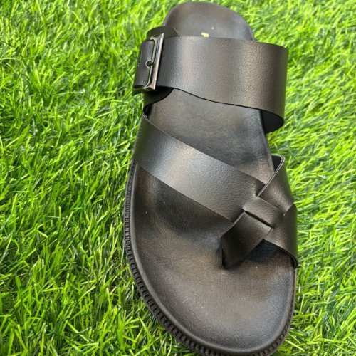 Mens Casual Cross Strap Leather Sandal