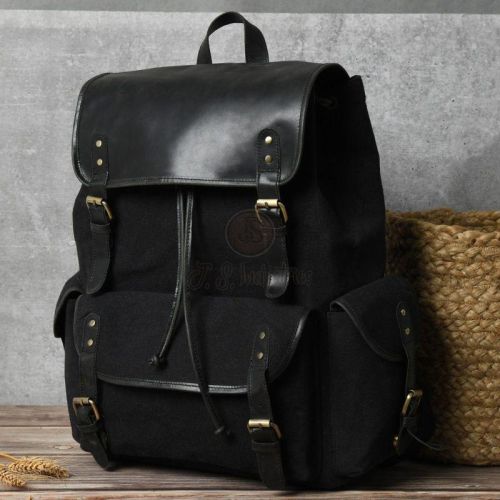 Black Vegan Leather Backpack
