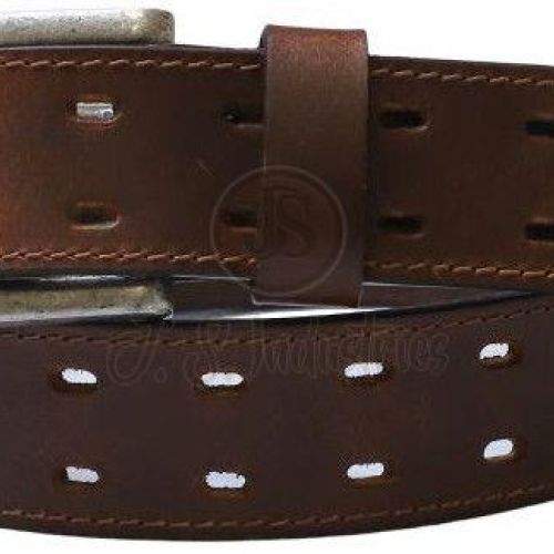 Brown Leather Double Prong Work Belt