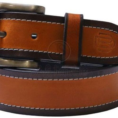 Brown Leather Pin Buckle Belt for Men