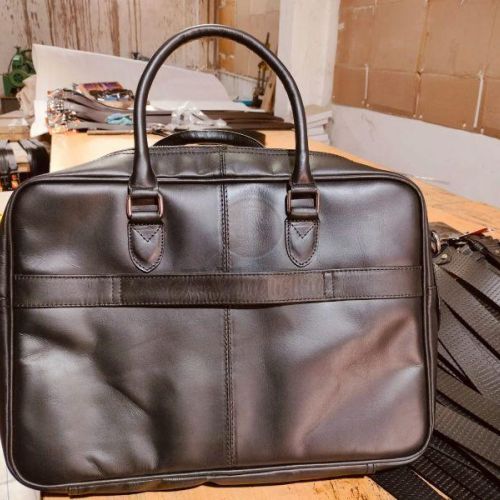 dark brown leather briefcase bag