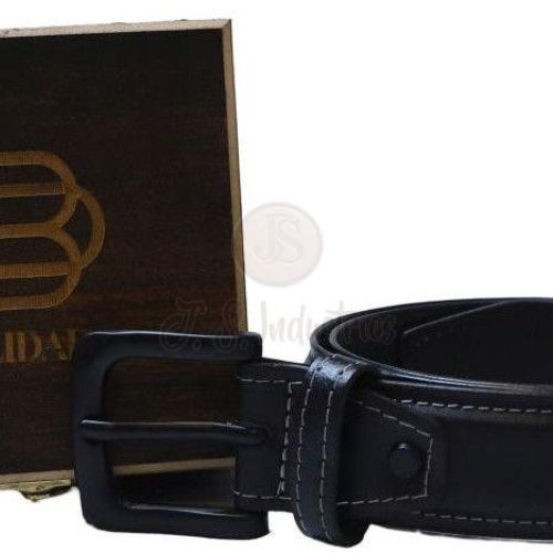 Men Black Genuine Leather Belt