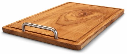Wooden Cutting Board with Steel Handle
