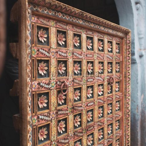 Hand Painted Wooden Storage Cabinet