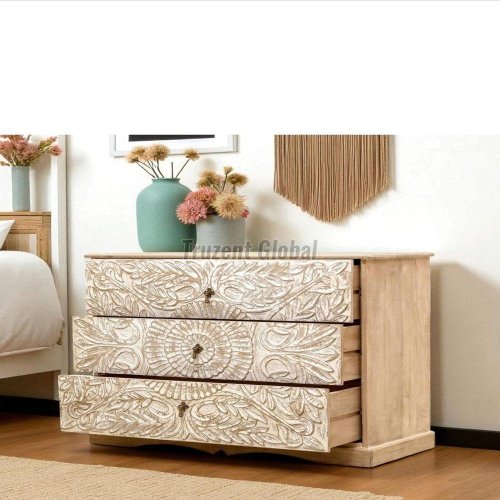 Jodhpuri Carved Wooden Chest Drawer