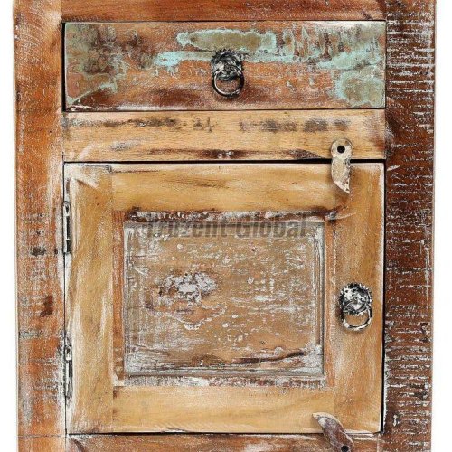 Rustic Wooden Side Storage Cabinet