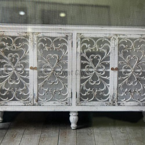 Vintage Carved Wooden Sideboard Cabinet