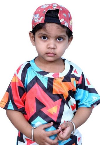 Boys Multicolor Geometric Print T Shirt