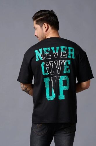 Mens Black Motivational Back Print T Shirt