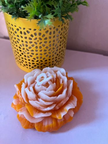 Peony Flower Moulded Candle