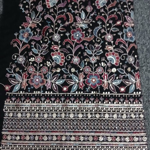 Stone Work Embroidered Fabric