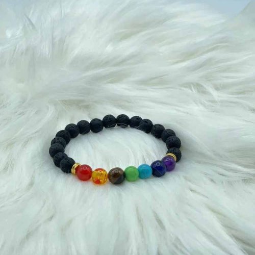 7 Chakra Lava Beaded Bracelet