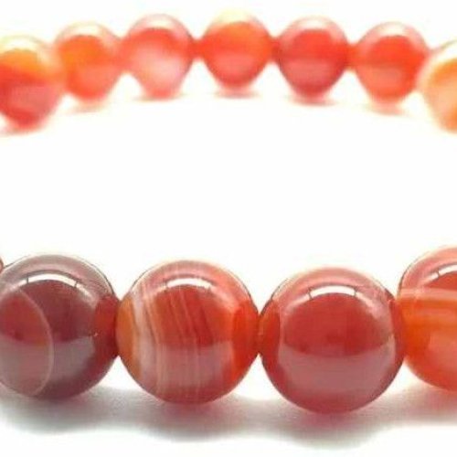 Round Carnelian Beaded Bracelet